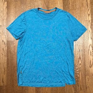 Icebreaker Sphere Cool Lite Merino Wool Lyocell Blue Heather T Shirt Mens Large